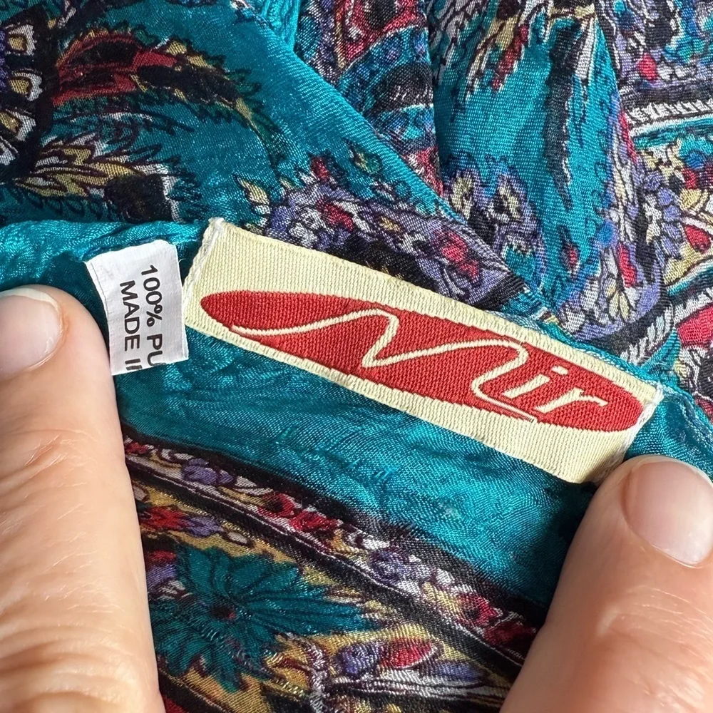 Mir Vintage 100% Pure Silk Kerchief Scarf Made in India 35